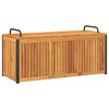 vidaXL Ba&uacute;l de cojines de jard&iacute;n acacia maciza y acero 110x45x42/53 cm