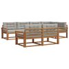 vidaXL Conjunto de sof&aacute;s de exterior 7 pcs Gris Natural y Claro