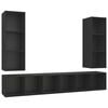 vidaXL Muebles de sal&oacute;n de pared 4 piezas madera de ingenier&iacute;a negro