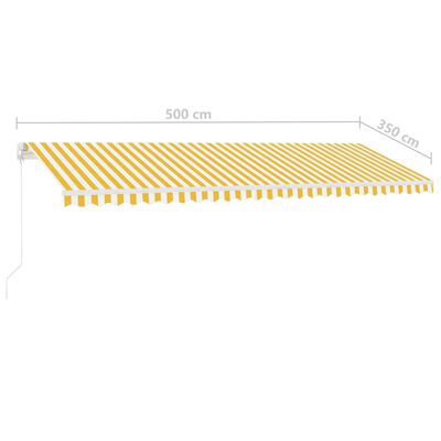 vidaXL Toldo retráctil manual con LED amarillo y blanco 500x350 cm