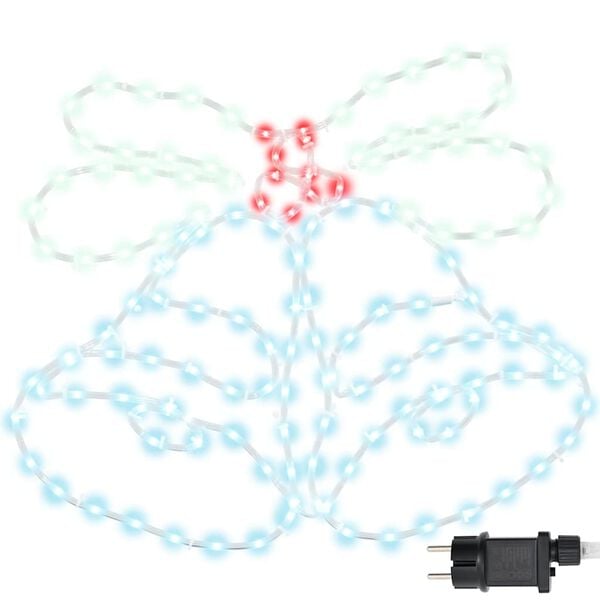 vidaXL Campana de Navidad con 144 LED Multicolor 57 x 47,5 cm PVC
