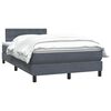 vidaXL Cama box spring con colch&oacute;n terciopelo gris oscuro 120x220 cm