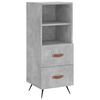 vidaXL Aparador de madera contrachapada gris hormig&oacute;n 34,5x34x90 cm