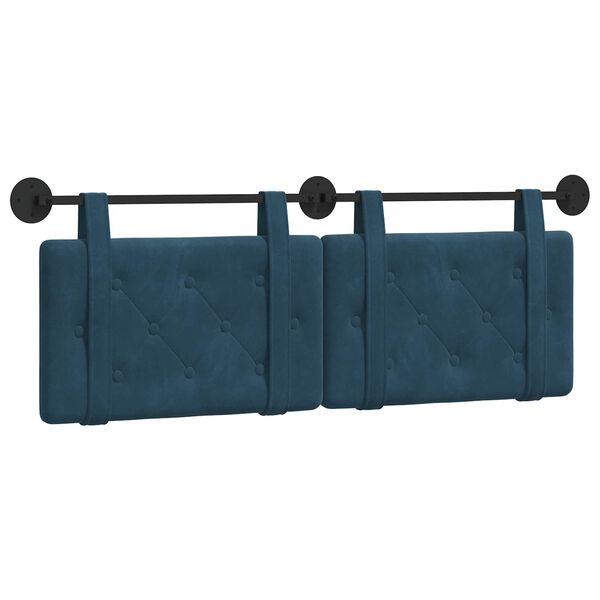 vidaXL Cabecera Colgante Azul 130 x 55 x 5 cm Terciopelo