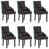 vidaXL Sillas de comedor 6 unidades cuero de cabra aut&eacute;ntico negro