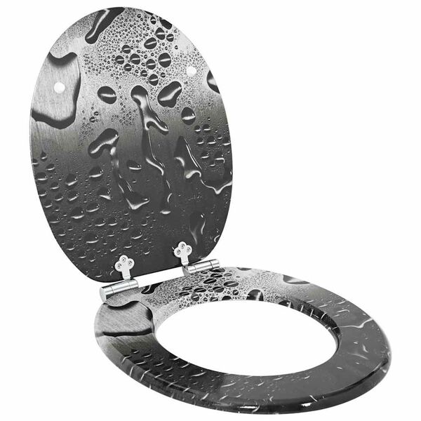 vidaXL Asiento de inodoro de cierre suave Gris 44 x 38 cm