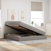 vidaXL Cama con almacenamiento y colch&oacute;n Taup&eacute; 160 x 200 cm Poli&eacute;ster
