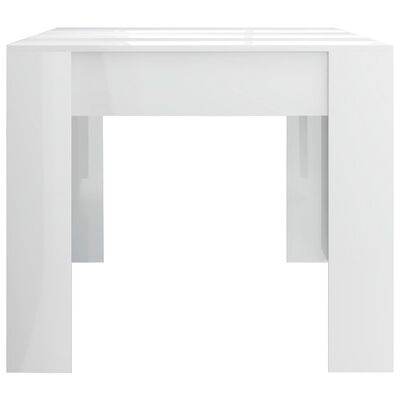vidaXL Mesa de comedor madera contrachapada blanco brillo 180x90x76 cm