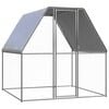 vidaXL Gallinero de acero galvanizado plateado y gris 2x2x2 m