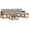 vidaXL Conjunto de sof&aacute;s de exterior 6 pcs Natural y Gris Claro