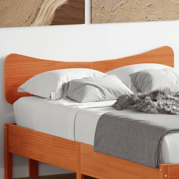 vidaXL Cabecero de cama madera maciza de pino marr&oacute;n cera 120 cm