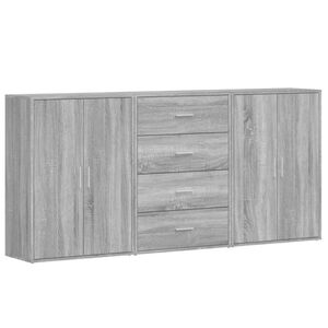 vidaXL Aparadores 3 uds madera de ingenier&iacute;a gris Sonoma 60x31x84 cm