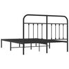 vidaXL Estructura cama sin colchón con cabecero metal negro 135x190 cm