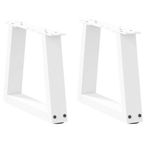 vidaXL Patas para mesa de centro en forma de V (2 unidades), color blanco, 30 x (30-31,3) cm, acero