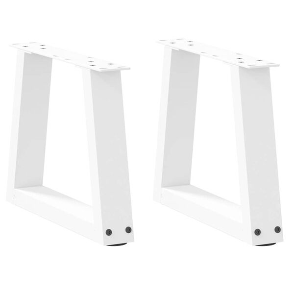 vidaXL Patas para mesa de centro en forma de V (2 unidades), color blanco, 30 x (30-31,3) cm, acero