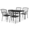 vidaXL Juego de comedor de jard&iacute;n 5 piezas acero gris antracita