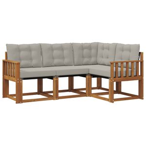 vidaXL Conjunto de sof&aacute;s de exterior 4 pcs Gris Natural y Claro