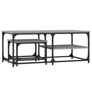 vidaXL Mesas de centro apilables 2 pzas madera ingeniería gris Sonoma