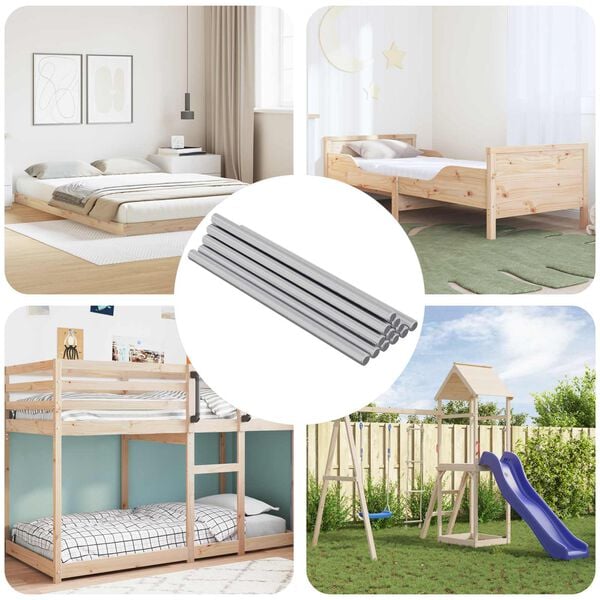 vidaXL Varilla Roscada 900 pcs Plateado Acero