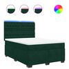 vidaXL Cama box spring con colch&oacute;n terciopelo verde oscuro 140x190 cm