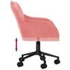 vidaXL Silla de oficina giratoria de terciopelo rosa