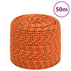 vidaXL Cuerda de barco polipropileno naranja 8 mm 50 m