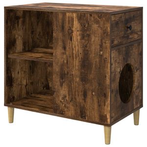 vidaXL Casa para Gatos Roble Ahumado 72 x 42,5 x 70 cm