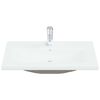 vidaXL Lavabo empotrado con grifo cer&aacute;mica blanco 81x39x18 cm