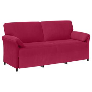vidaXL Sof&aacute; de 3 plazas Rojo vino 198 x 83 x 95 cm Terciopelo