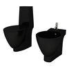 Inodoro y bidet negros de cer&aacute;mica