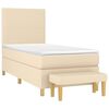 vidaXL Cama box spring con colch&oacute;n tela color crema 90x190 cm