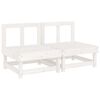 vidaXL Sofás centrales con cojines 2 uds madera maciza de pino blanco