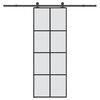 vidaXL Puerta corredera con set herrajes vidrio ESG aluminio 76x205 cm