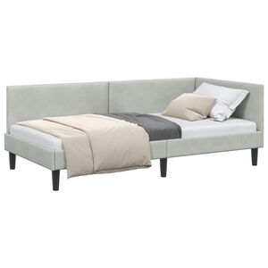 vidaXL Estructura de cama en esquina Gris Claro 90 cm x 200 cm