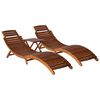 vidaXL Set de tumbonas con mesita 3 piezas madera maciza de acacia