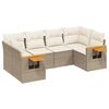 vidaXL Juego de sof&aacute;s jard&iacute;n con cojines 6 pzas rat&aacute;n sint&eacute;tico beige