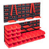 vidaXL Kit de cajas de almacenaje 103 pzas paneles de pared rojo/negro