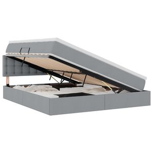 vidaXL Cama con almacenamiento y LED Gris Claro 160 x 200 cm tela