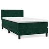 vidaXL Cama box spring con colch&oacute;n terciopelo verde oscuro 90x190 cm