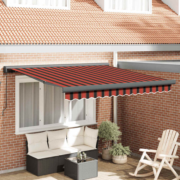 vidaXL Toldo retr&aacute;ctil aluminio y tela naranja y marr&oacute;n 3,5x2,5 m