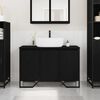 vidaXL Gabinete de Lavabo Otro con puerta Roble Negro 91 x 35 x 60 cm
