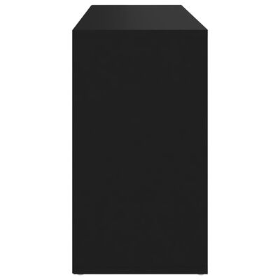 vidaXL Banco zapatero de madera contrachapada negro 103x30x54,5 cm