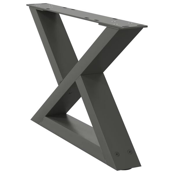 vidaXL Patas para mesa de centro (2 unidades), antracita, 50 x (30-31,3) cm, acero