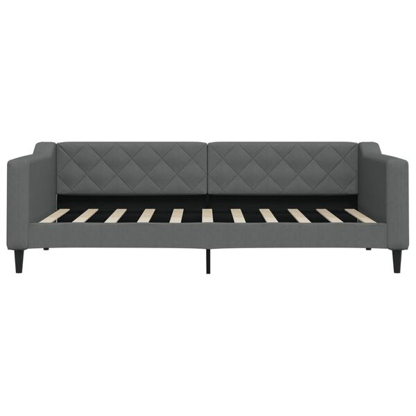 vidaXL Sofá cama con colchón tela gris oscuro 90x190 cm