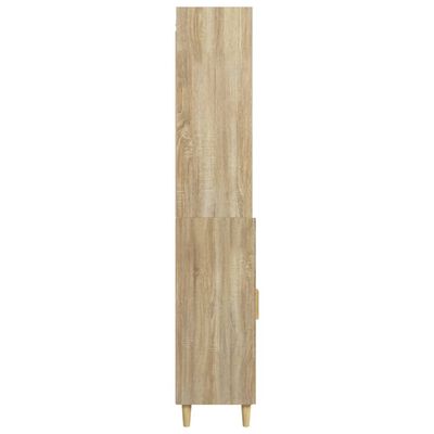 vidaXL Aparador alto madera contrachapada color roble