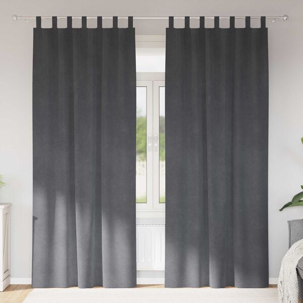 vidaXL Cortinas opacas 2 pcs Gris Claro 140 x 245 cm Terciopelo