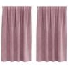 vidaXL Cortinas opacas 2 uds. Rosa Oscuro 140 x 140 cm Terciopelo