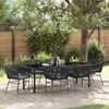 vidaXL Conjunto de Comedor de Jard&iacute;n con coj&iacute;n 7 pcs Negro