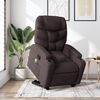vidaXL Silla de masaje reclinable de pie de tela marr&oacute;n oscuro