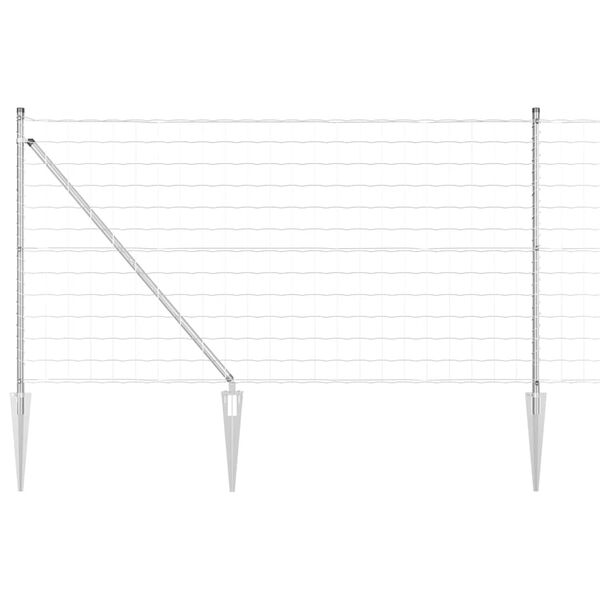 vidaXL Valla con Poste Plateado 1 x 25 m Acero